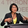 Olivia Chow Makes a Point to John Tory at the OHBA Mayoral Debate Sept 2014