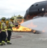 Putting out a Burning Jet at the Pearson Airport Firefighter Training Facility Sept 2014